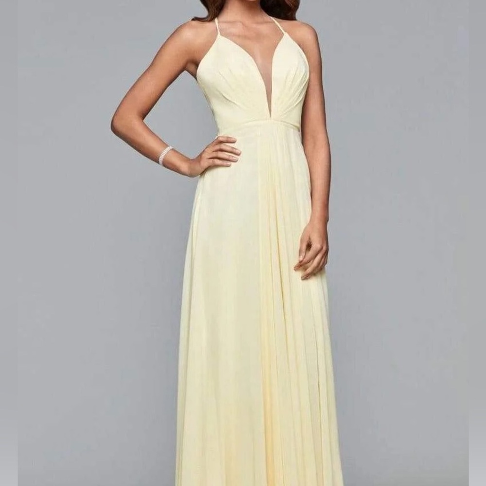 Faviana Low V-Neck Corset Back Prom Dress